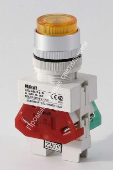 Выкл.кнопочный ВК22-ABLFP-YEL-LED (желтый) DEKraft 25028 (10/160) 1