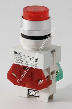 Выкл кнопочный ВК22-ABLFP-RED (красный) DEKraft 25020 (10/160) 1