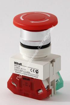 Выкл.кноп.грибок с фик.ВК22-AE-RED (красная) DEKraft 25038 (10/160) 1