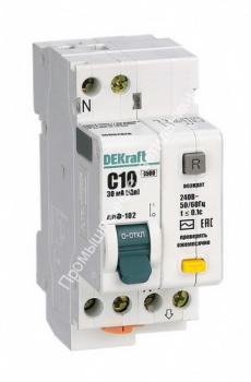 ДИФ-102 1N 10А 30мА 4.5kA DEKraft 16002 (6) 1